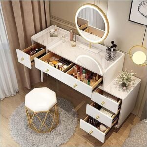 Modern vanity dressing table drawers and storage compartments