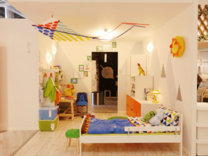 kids bedroom furniture set with kids bed study desk and storage wall KD