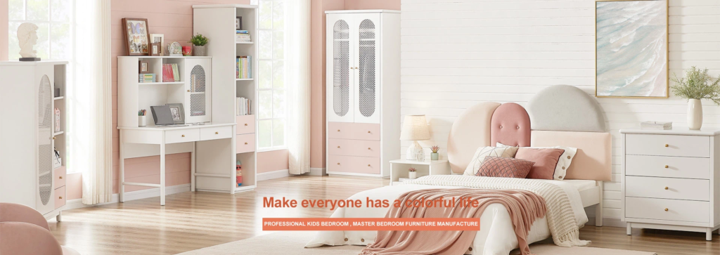 kids bedroom furniture set with bed wardrobe study desk and dresser KD flat pack