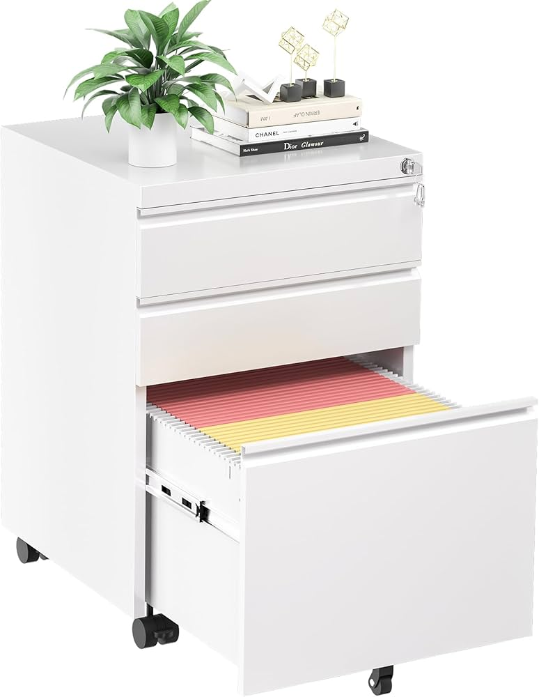 Mobile Filing Cabinet with Multiple Drawers