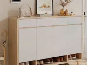 narrow sideboard cabinet buffet cabinet for corridor depth control in multi-unit installs