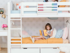 bunk bed with storage drawers twin over twin kids bedroom furniture KD flat pack