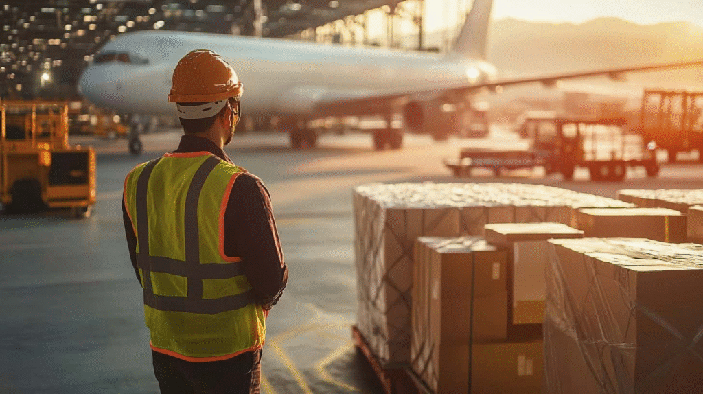 Flat-pack bookcase packaging with corner protectors, edge guards, and separated hardware kits