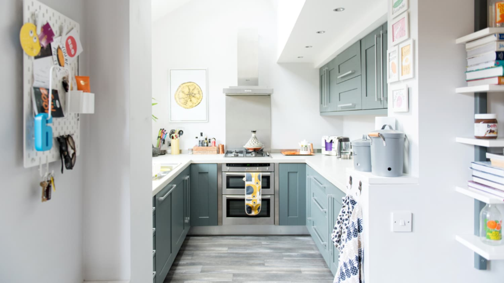 assembled kitchen cabinets installed in an apartment project with soft close doors