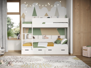 kids bunk bed KD RTA flat pack packaging export carton hardware kit