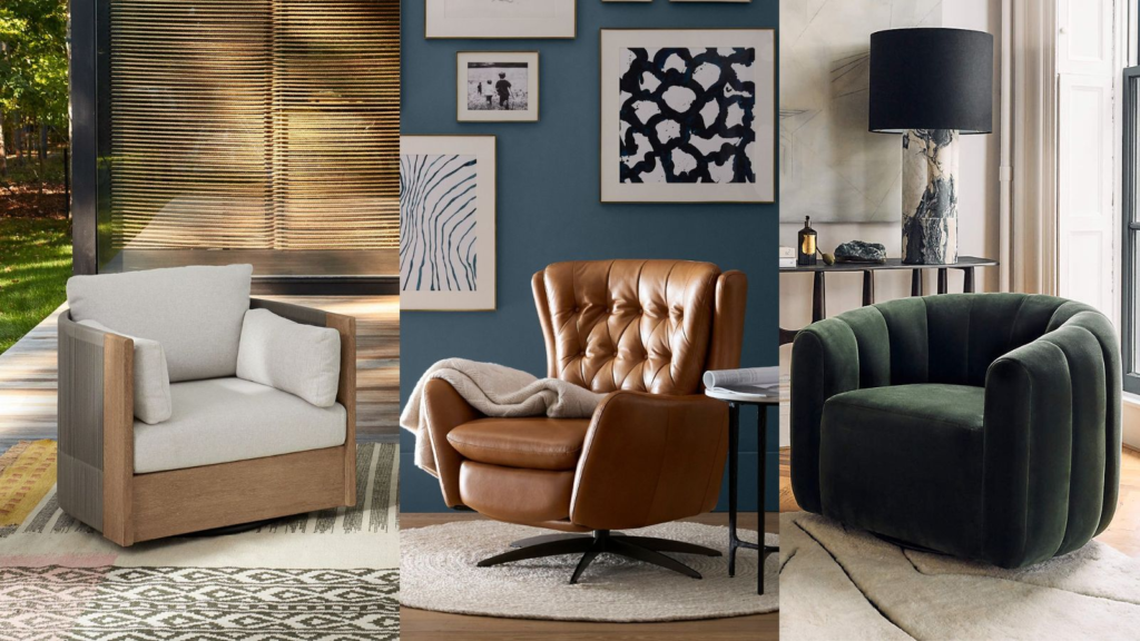 Modern swivel chair for living room