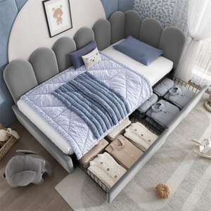 kids storage bed daybed rounded safety edges modern kids furniture