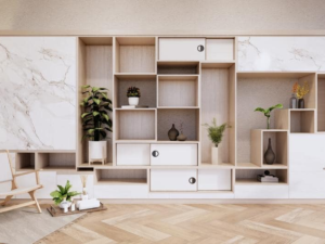 Modern wooden storage cabinet for living room