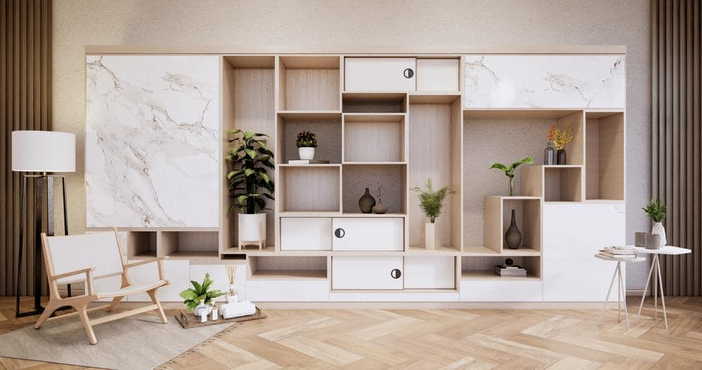 Modern wooden storage cabinet for living room