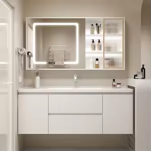 bathroom vanity with tall cabinet modular set for hotel apartment projects