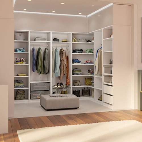 flat-pack wardrobe closet packaged in two cartons with corner protection