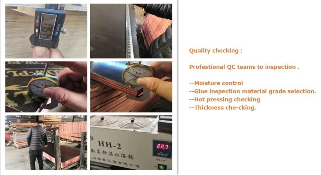 RTA furniture quality control: moisture, glue, hot press, and thickness inspection by RTA furniture supplier QC team