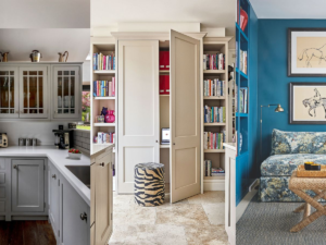 small living room storage cabinet in modern apartment layout