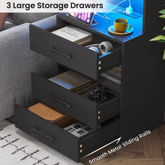 Big Nightstand with Premium Storage Layout