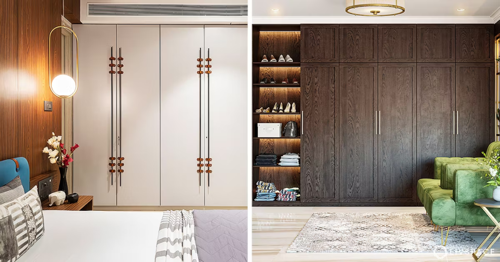 Buffet cabinet with drawers, providing practical storage for dining rooms.