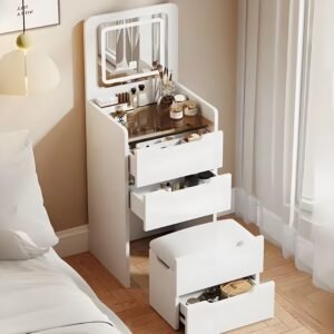 Compact LED vanity desk for hotels and apartments