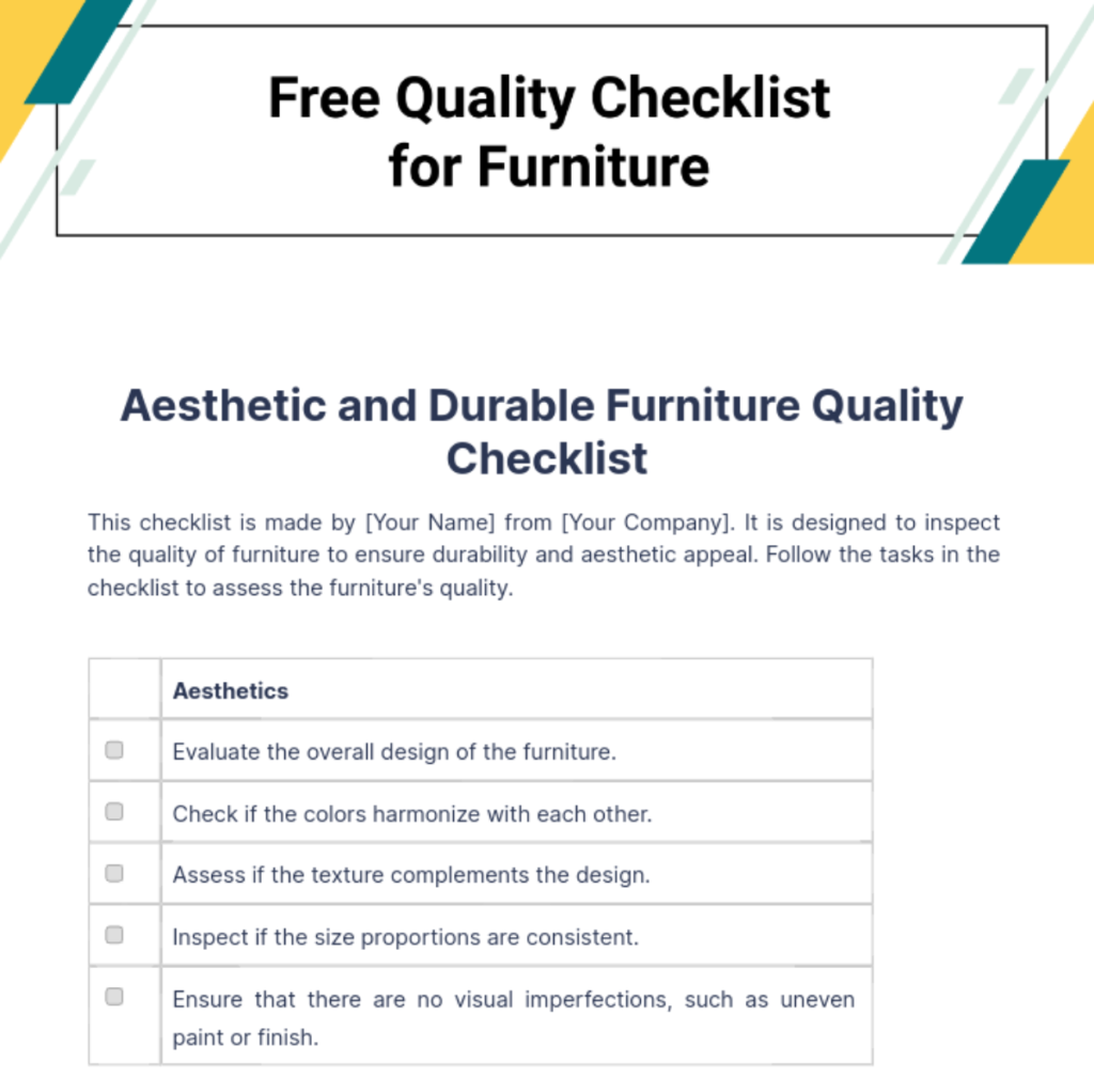 Hotel wholesale furniture RFQ template checklist for Middle East projects