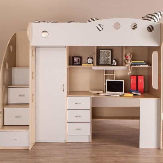 kids loft bed with desk