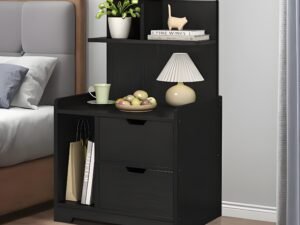 Modern bedroom night stand with storage drawers