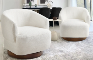 Modern living room chair in contemporary interior