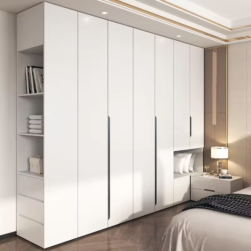 Apartment furniture project using custom plywood wardrobes cabinets and tables