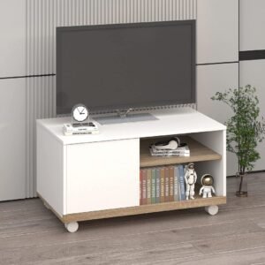 compact modern TV stand cabinet with open storage