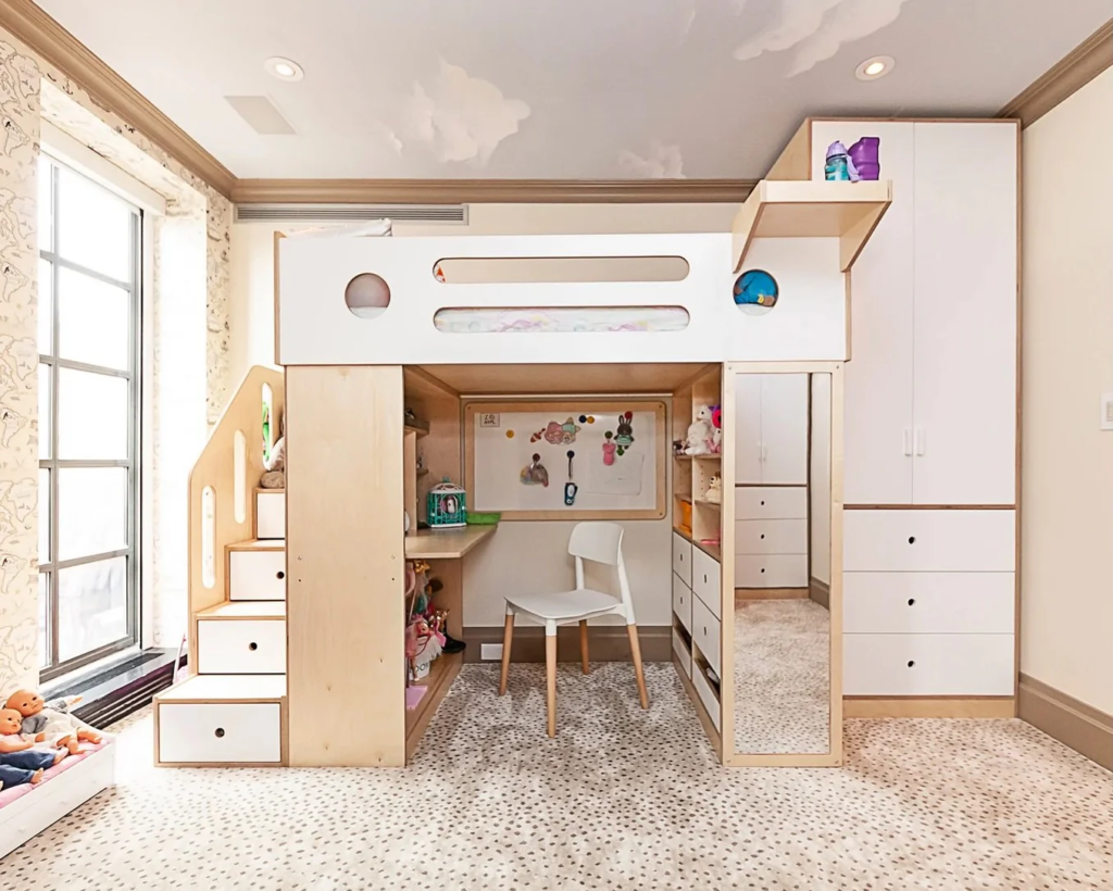 kids bunk bed for small space