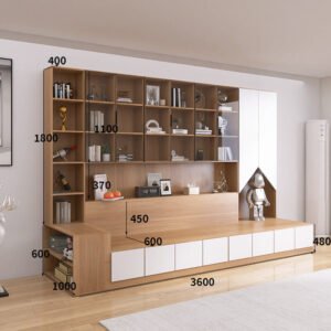 Modern living room wall storage cabinet design for residential projects