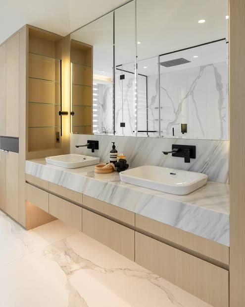 luxury bathroom furniture hotel vanity installation