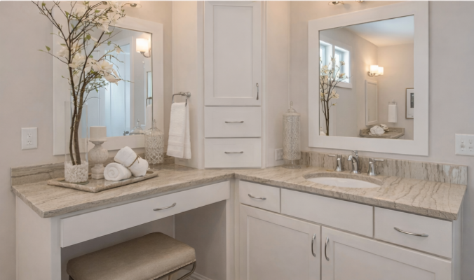 Modern bathroom vanity furniture solution