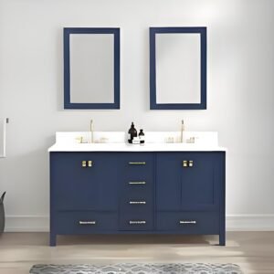 Modern bathroom vanity with double sinks