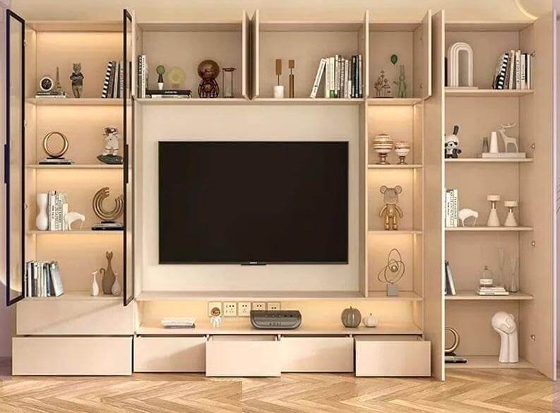 flat pack space-saving TV stand packaging for export furniture orders