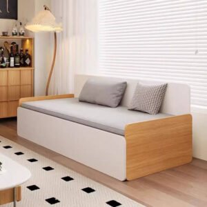 Space-saving daybed with storage for compact bedrooms