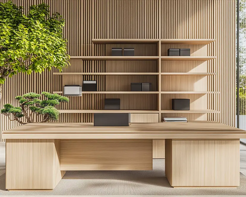 High-quality plywood executive office desk for business use