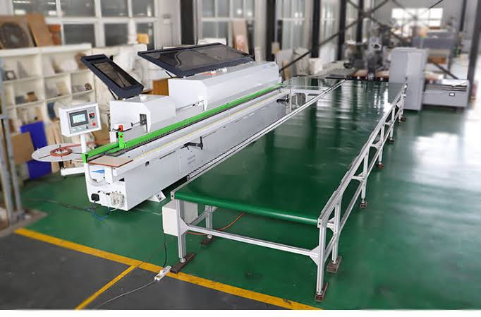 MDF kids bed panel edge banding quality inspection in factory