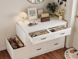 Elegant Storage Cabinet with Seating for Entryway, Modern and Functional Design