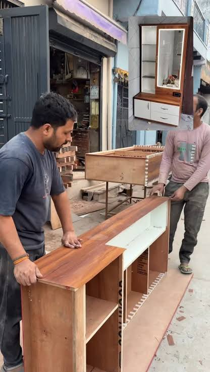 plywood dressing table structure detail