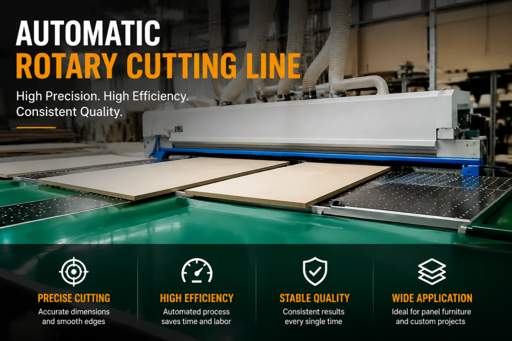 Flat pack living room furniture production with CNC panel cutting and edge banding
