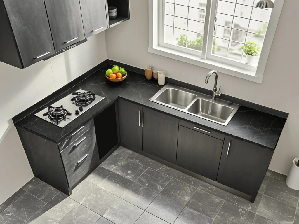 Custom kitchen cabinet samples for hotel and apartment projects