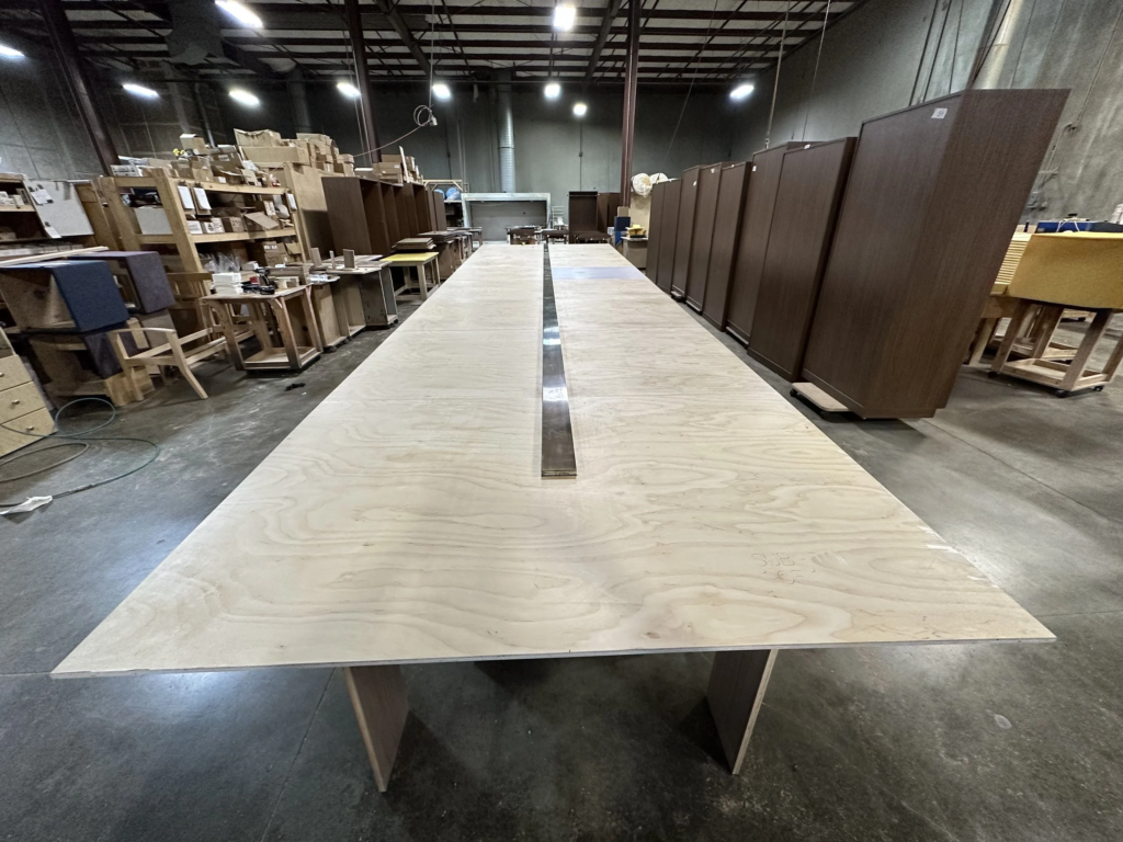 Custom plywood dining table prototype