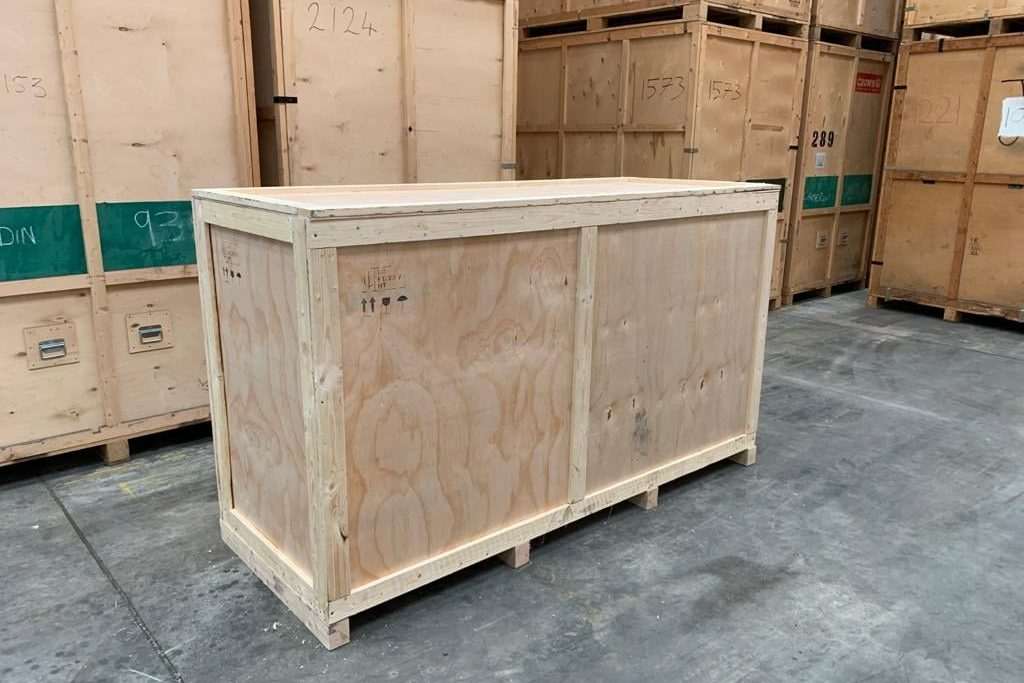 Flat pack export packaging for storage cabinets and commercial furniture projects