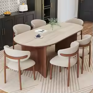 Finished plywood dining tables installed in hotel restaurant