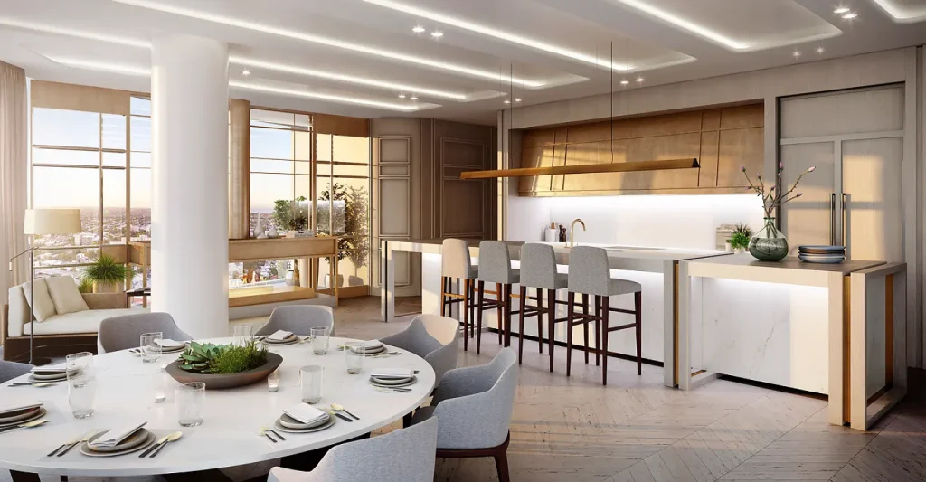 Modern plywood kitchen cabinets for apartment and hotel projects