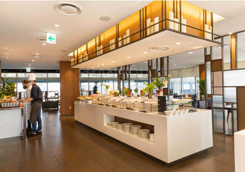 buffet table for hotel restaurant serving area