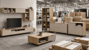 modular living room furniture manufacturer producing OEM ODM panel furniture for apartment and hotel projects