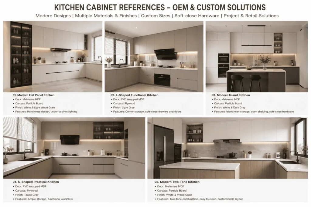 durable kitchen furniture materials for OEM kitchen cabinets
