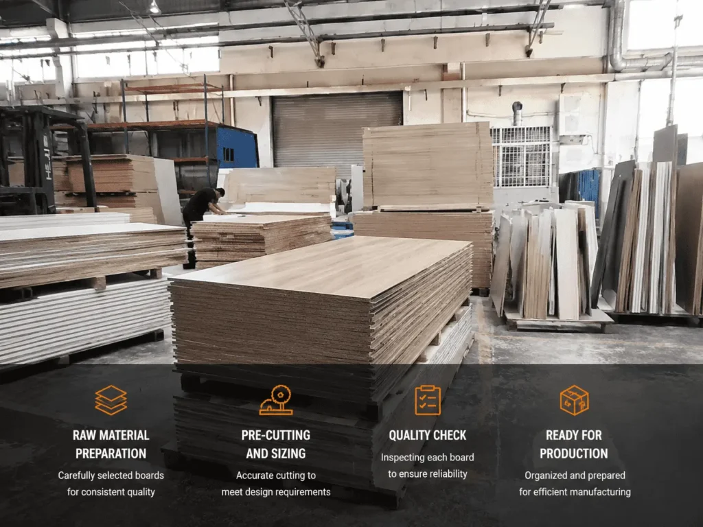 OEM home office furniture materials MDF plywood particle board