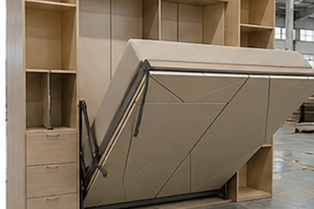Operation testing of the electric lifting mechanism on a custom wall bed
