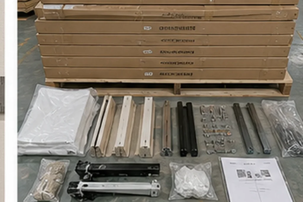 Numbered wall bed panels hardware packages and flat-pack export cartons