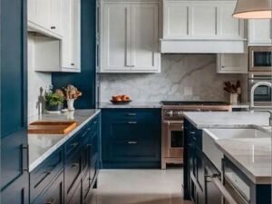 Export packaging for kitchen furniture with reinforced flat-pack cartons